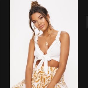 NEVER WORN Prettylittlething white crop top